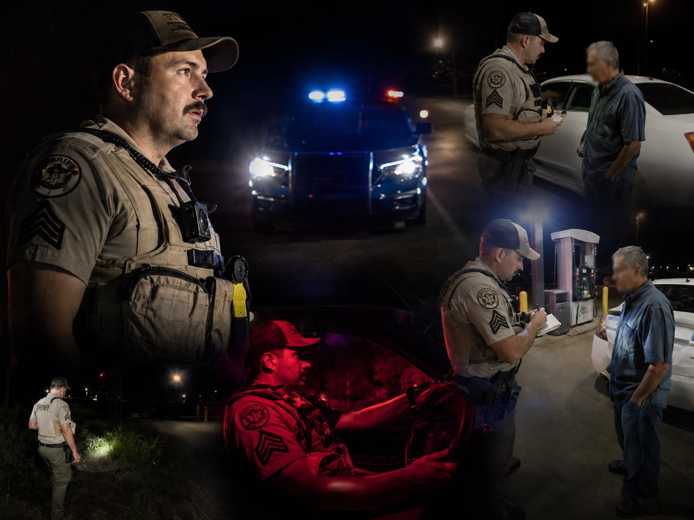 Alpha Responder Network night patrol editorial case study imagery.